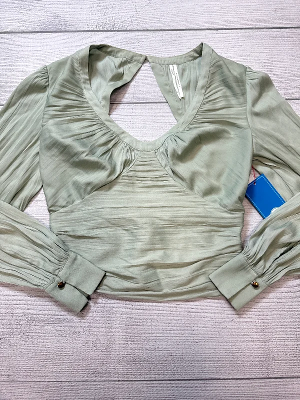 Top Long Sleeve By Anthropologie In Green, Size: Xs