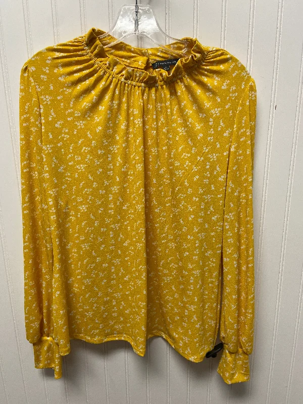 Top Long Sleeve By Adrianna Papell In Yellow, Size: M