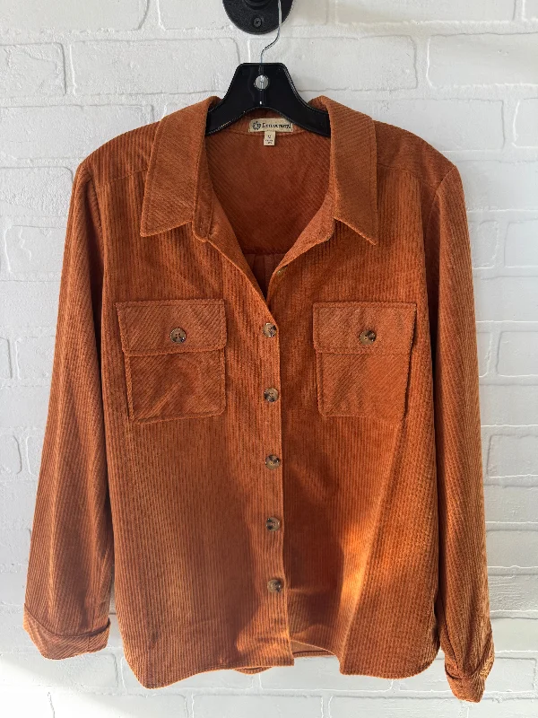 Top Long Sleeve By Democracy In Orange, Size: M