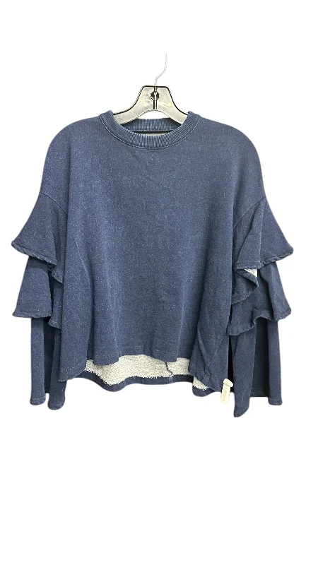 Top Long Sleeve By Adriano Goldschmied In Blue Denim, Size: Xs