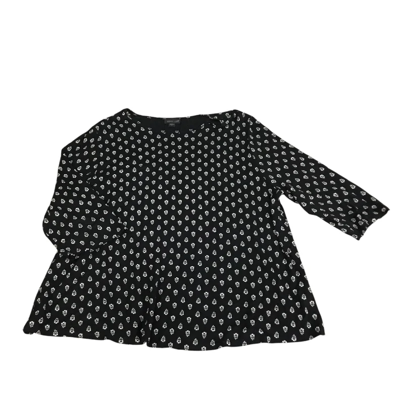 Top 3/4 Sleeve By J. Jill In Black & White, Size: Xl