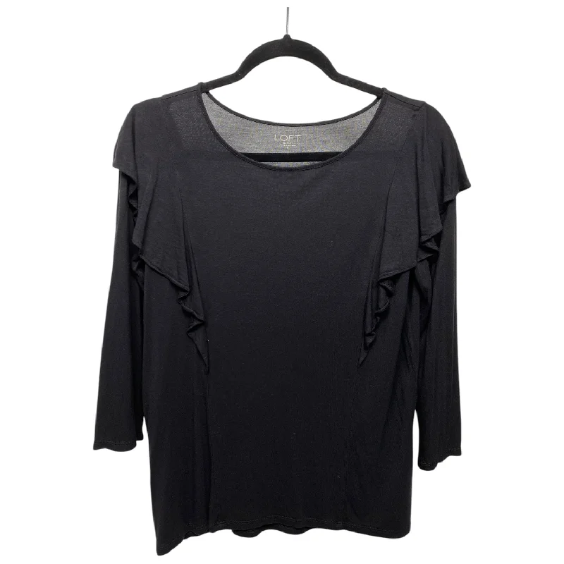 Top Long Sleeve By Loft In Black, Size: S