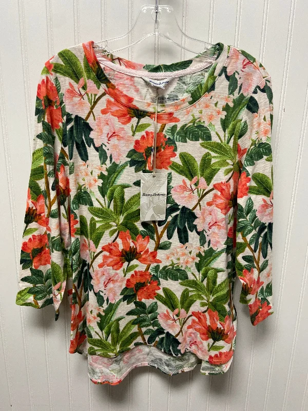 Top Long Sleeve Basic By Tommy Bahama In Green & Pink, Size: Xl