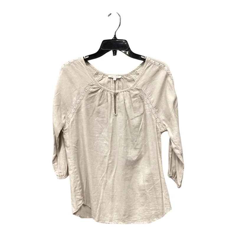 Top 3/4 Sleeve By Clothes Mentor In Beige, Size: M