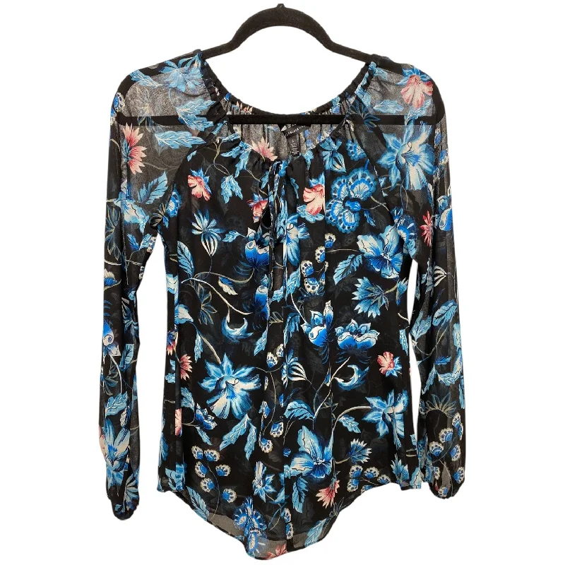 Top Long Sleeve By White House Black Market In Floral Print, Size: 2