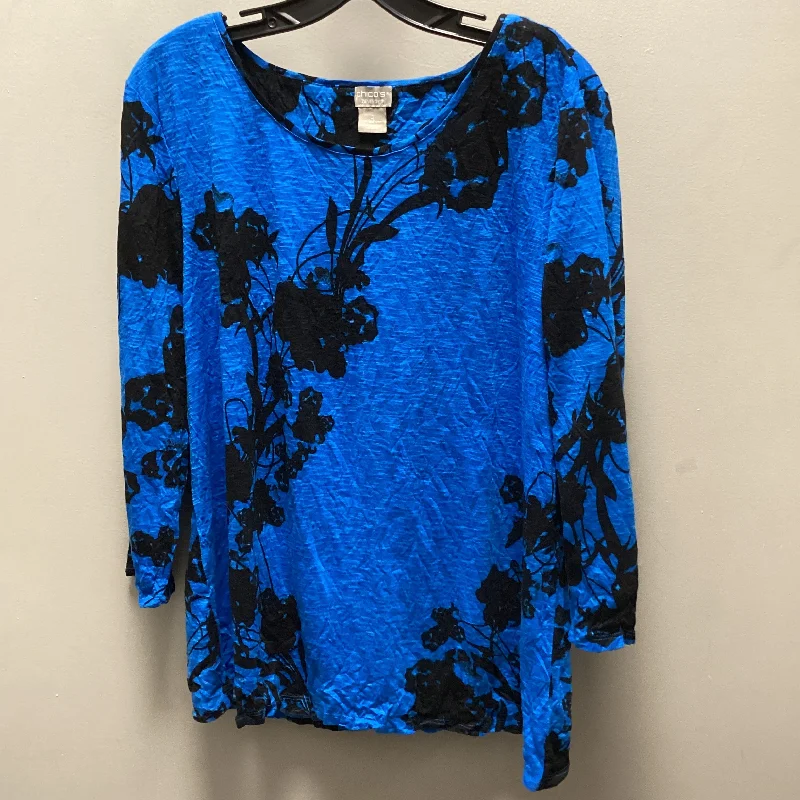 Top 3/4 Sleeve By Chicos In Blue, Size: L