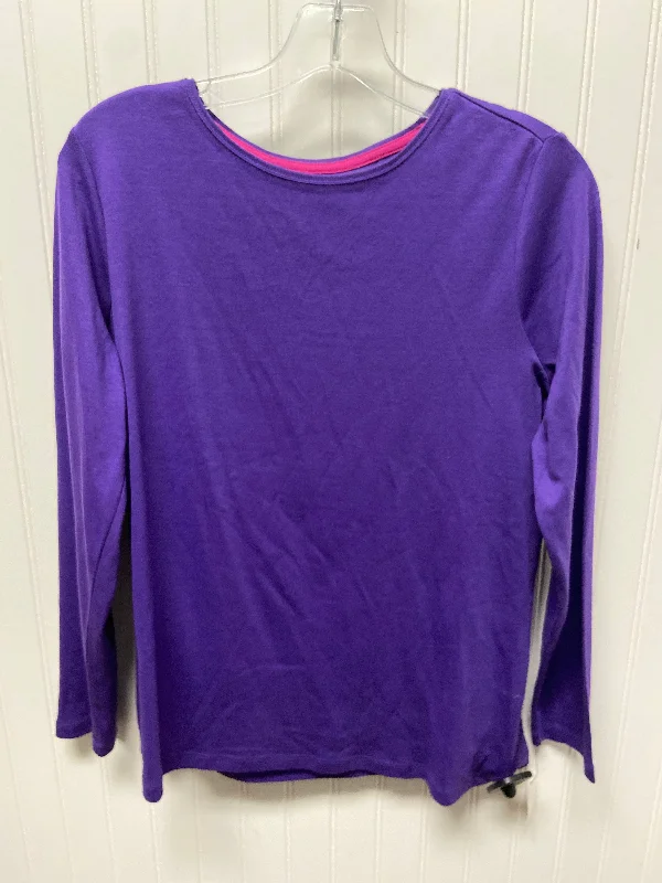 Top Long Sleeve Basic By Talbots In Purple, Size: Xl