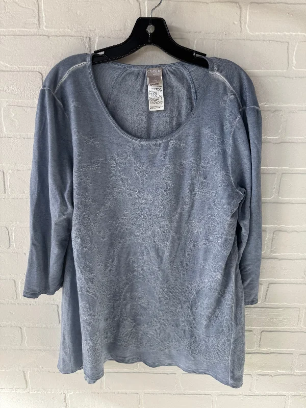 Top 3/4 Sleeve By Chicos In Blue, Size: L