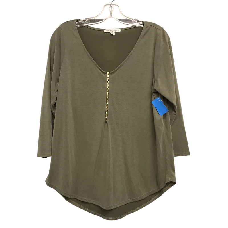 Top 3/4 Sleeve By Green Envelope In Green, Size:M