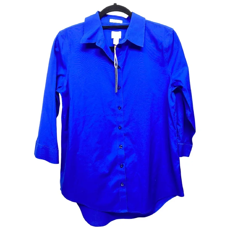 Top Long Sleeve By Chicos In Blue, Size: S