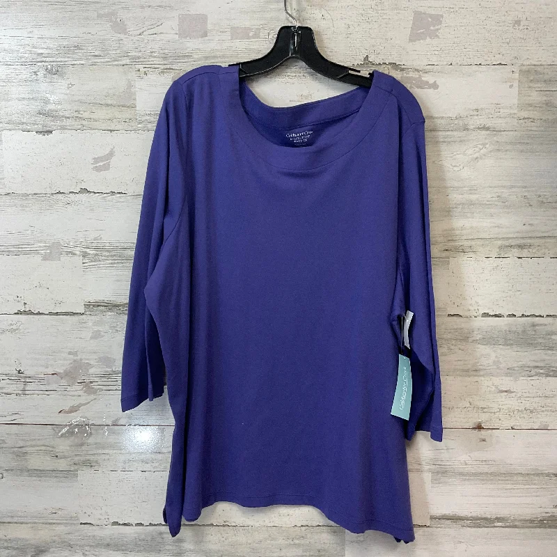 Top 3/4 Sleeve By Coldwater Creek In Purple, Size: 3x