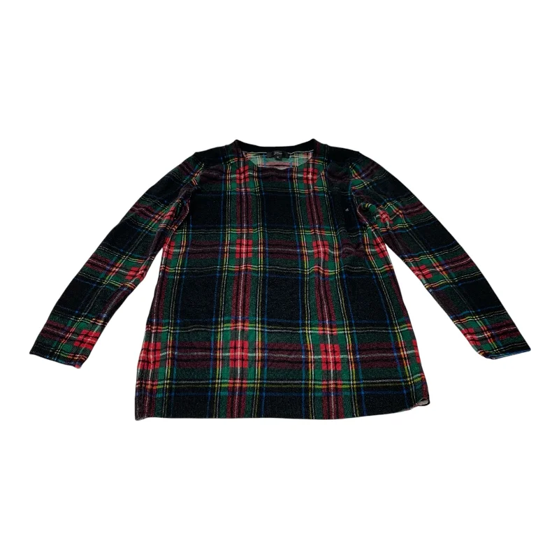 Top Long Sleeve By J. Crew In Plaid Pattern, Size: S