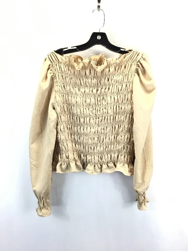 Top Long Sleeve By H&m In Tan, Size: M