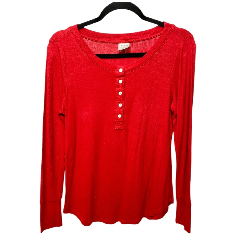 Top Long Sleeve By Soma In Red, Size: S