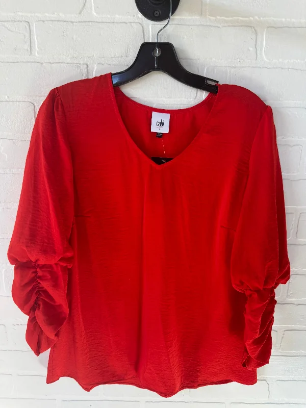 Top 3/4 Sleeve By Cabi In Red, Size: S