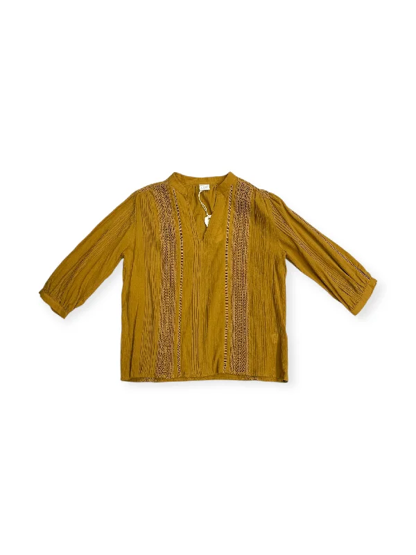 Top 3/4 Sleeve By By Together In Yellow, Size: S