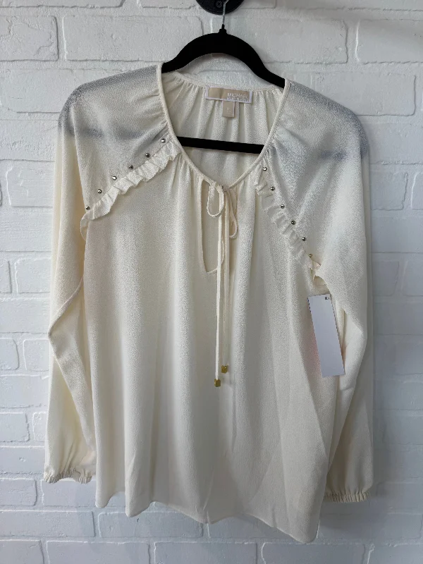 Top Long Sleeve By Michael By Michael Kors In Cream, Size: S