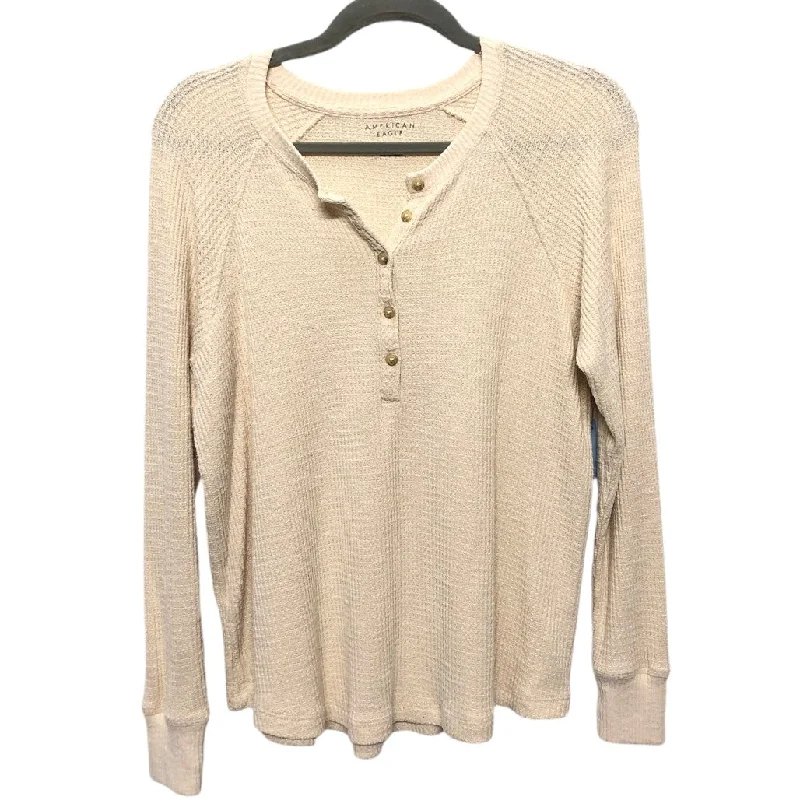 Top Long Sleeve By American Eagle In Cream, Size: Xs