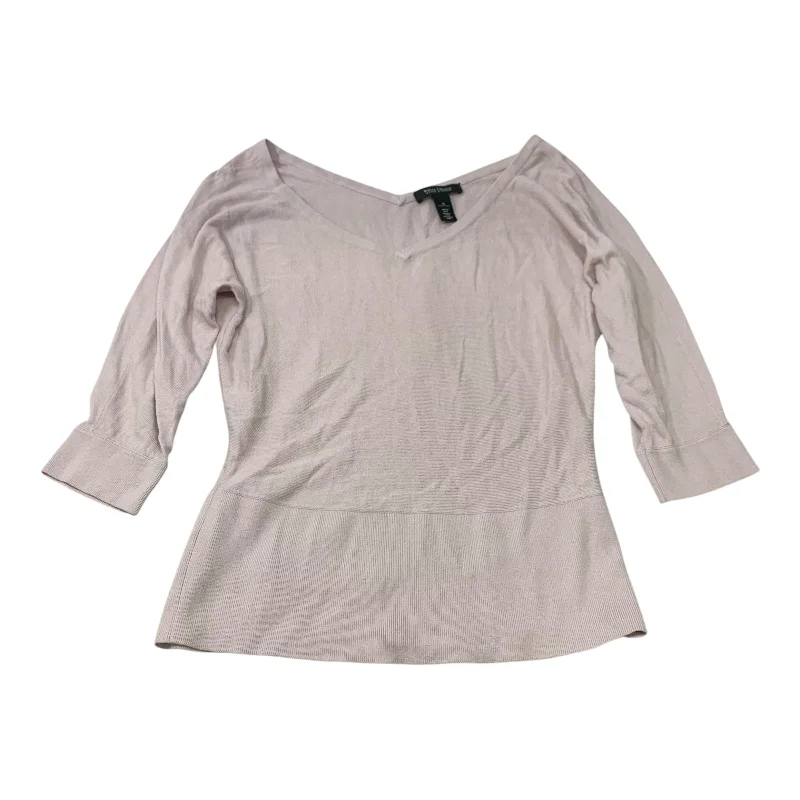 Top Long Sleeve Basic By White House Black Market In Pink, Size: M