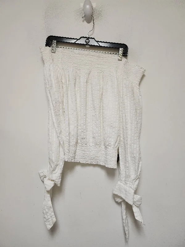 Top Long Sleeve By Melrose And Market In White, Size: S