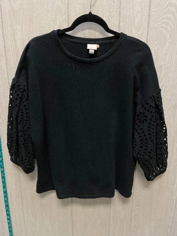 Top 3/4 Sleeve By A New Day In Black, Size: 1x