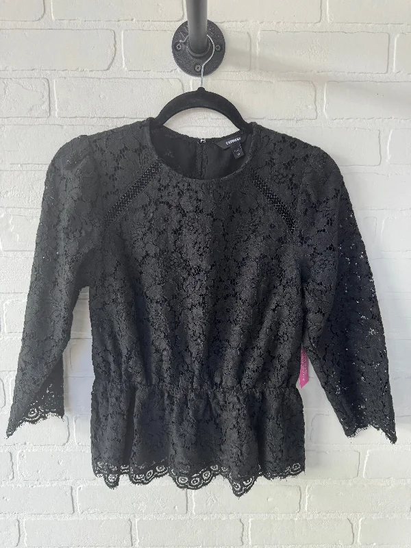 Top 3/4 Sleeve By Express In Black, Size: M