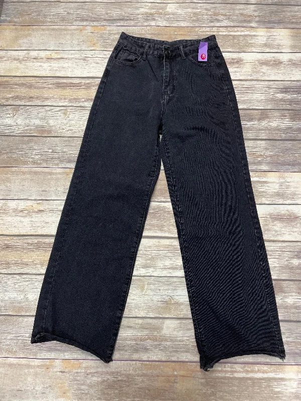 Black Denim Jeans Wide Leg Shein, Size 6