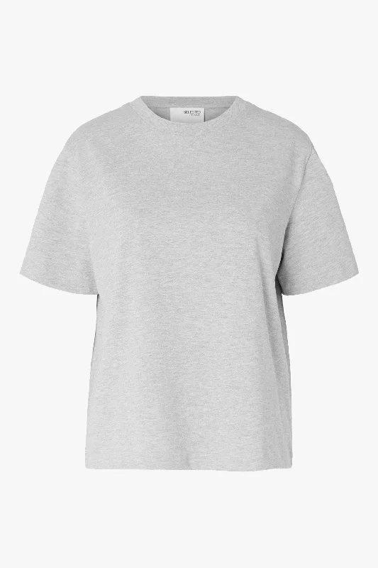 Essential Boxy Tee Light Grey Melange