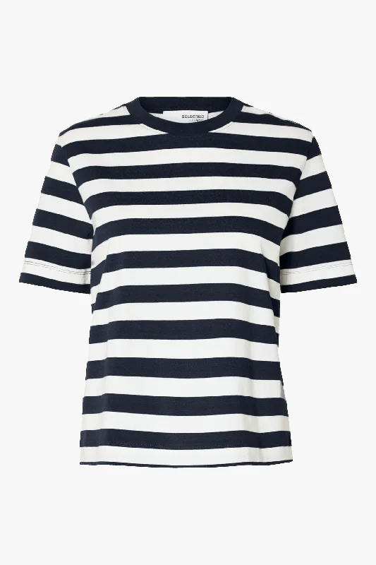 Essential Boxy Tee Navy Stripe