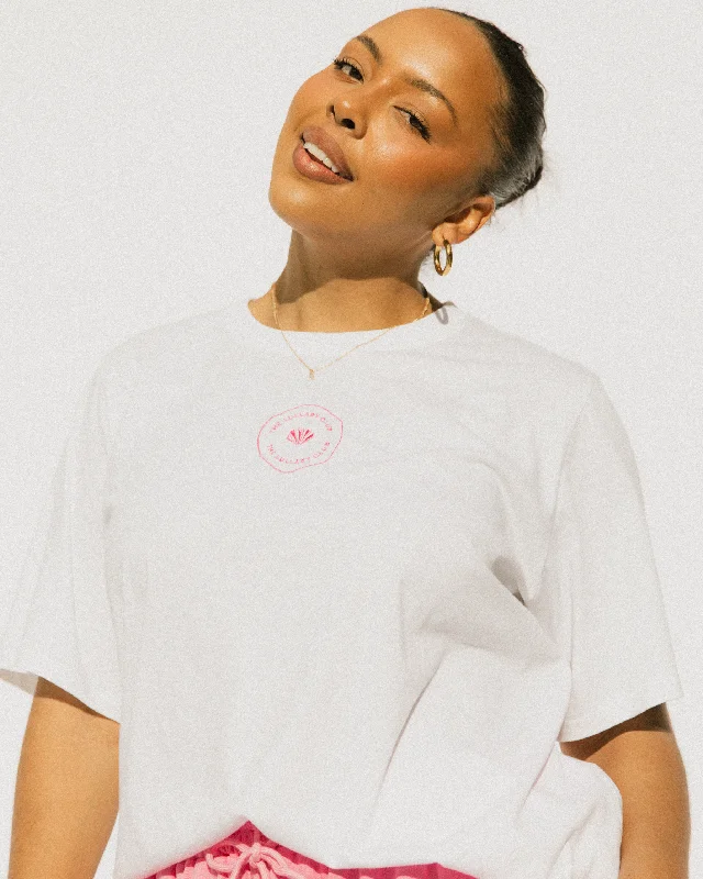 Essentials Tee | White & Pink