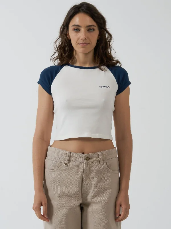 Oblique Raglan Tee - Sea Blue