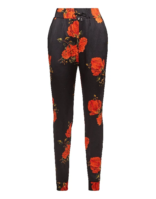 Jogging Trousers "Red Flowers Print"