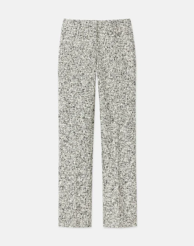 Linen-Cotton Boucl?? Tweed Gates Pant