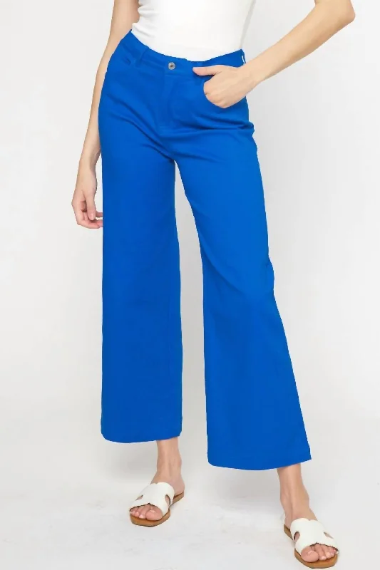 My Story Wide Leg Pants In Royal