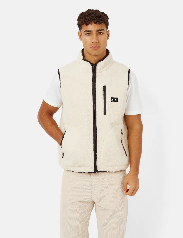 Parlez Moxey Fleece Gilet - Ecru