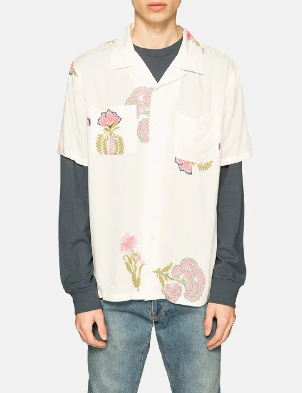 Stussy Hana Printed Short Sleeve Shirt - White