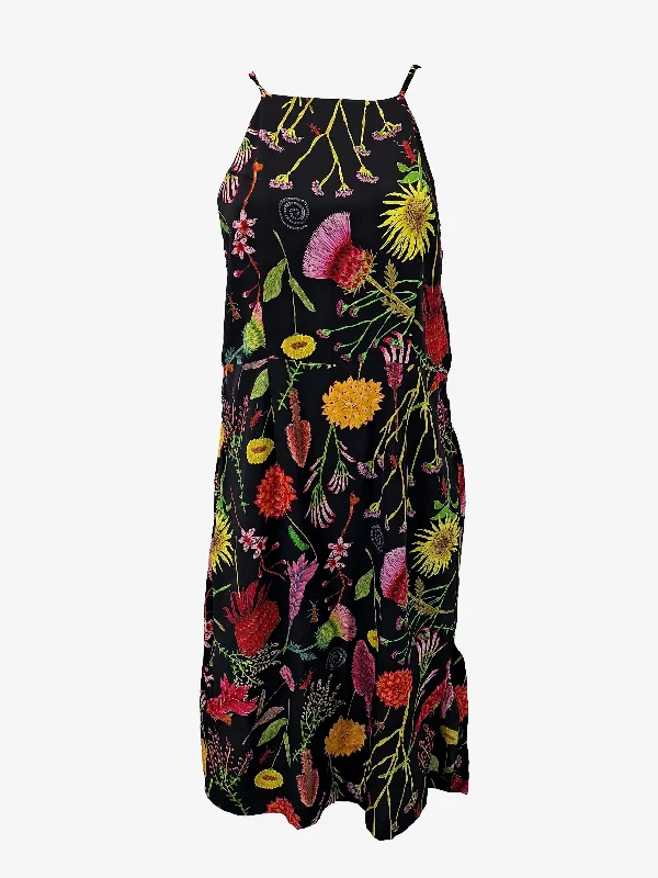 Gorman Botanic Summer Silk Slip Midi Dress Size 12