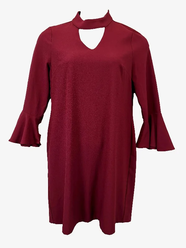 Jane Lamerton Elegant Flute Sleeve Smock Midi Dress Size 12