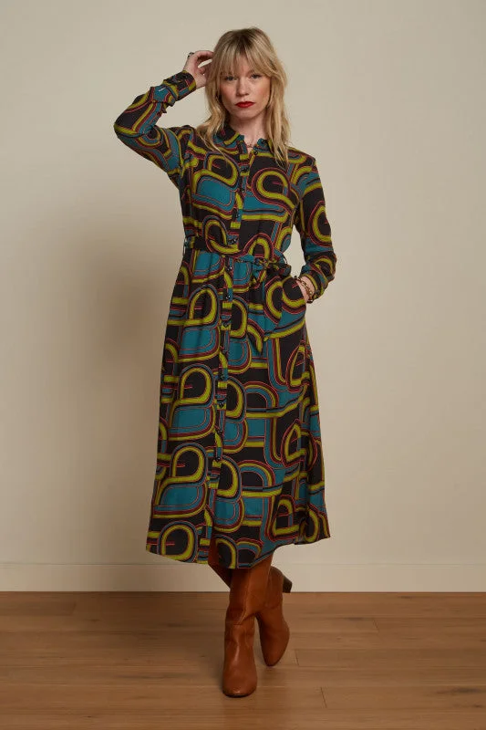 KING LOUIE Black Rosie Midi Dress Zappa