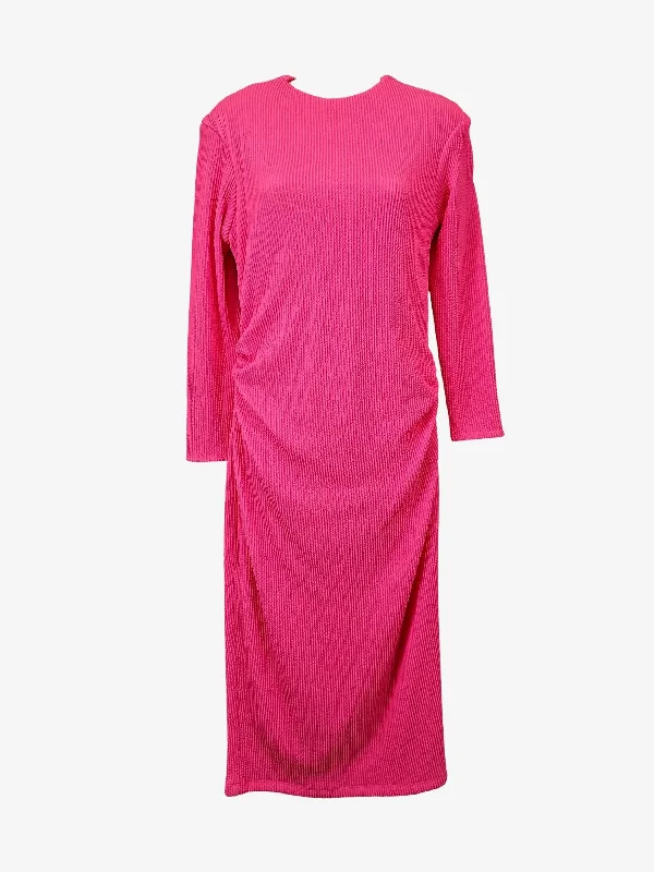 Sheike Hot Pink Stretch Candice Midi Dress Size 12