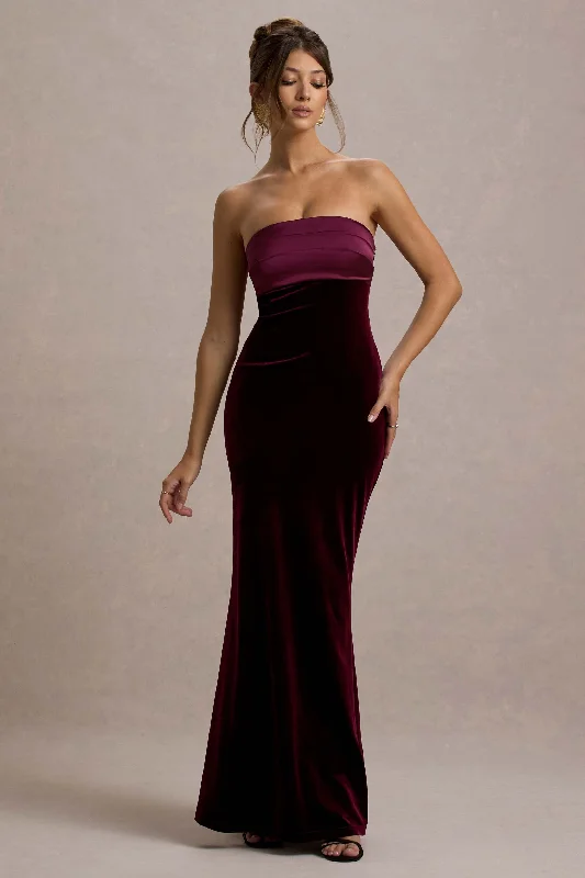 Ambrosi | Port Velvet Bandeau Maxi Dress