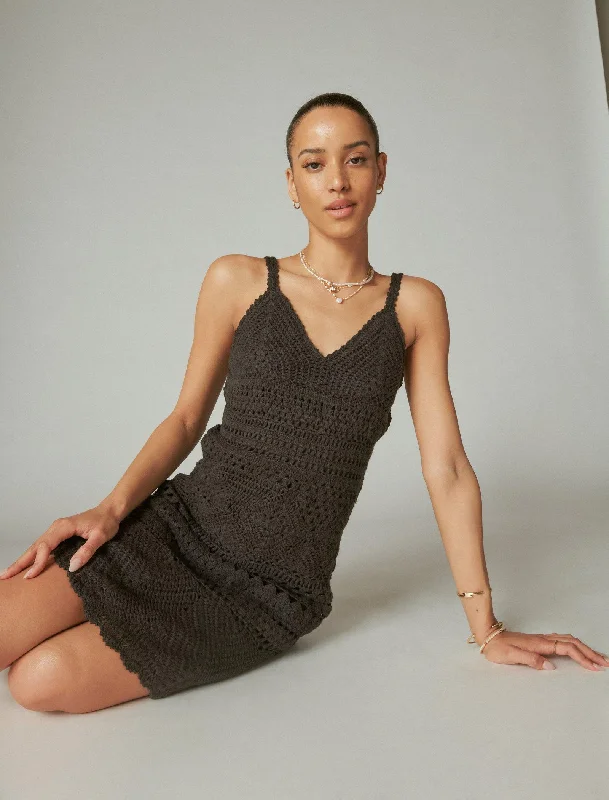 Lucky Brand Women's Diamond Crochet Mini Dress