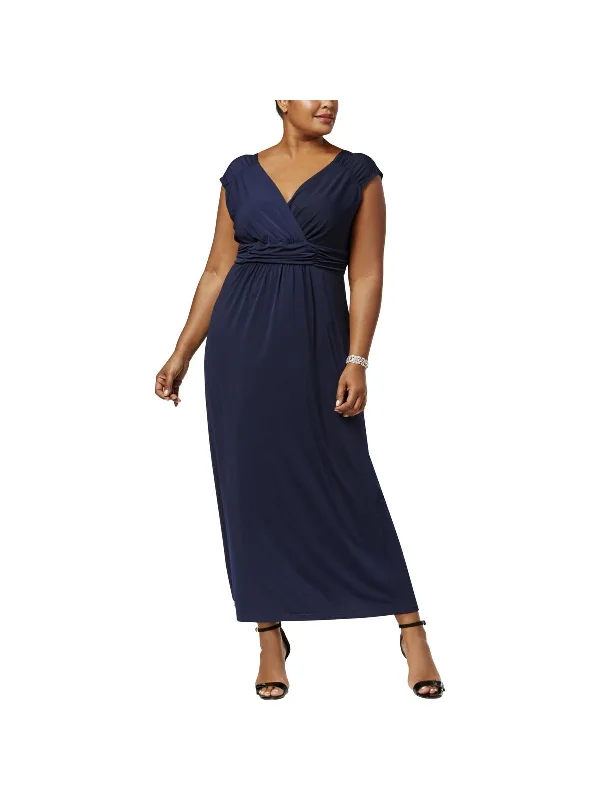 Plus Womens Sleeveless Empire Maxi Dress