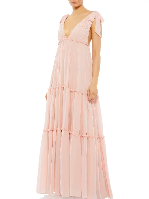 Womens Chiffon Long Evening Dress