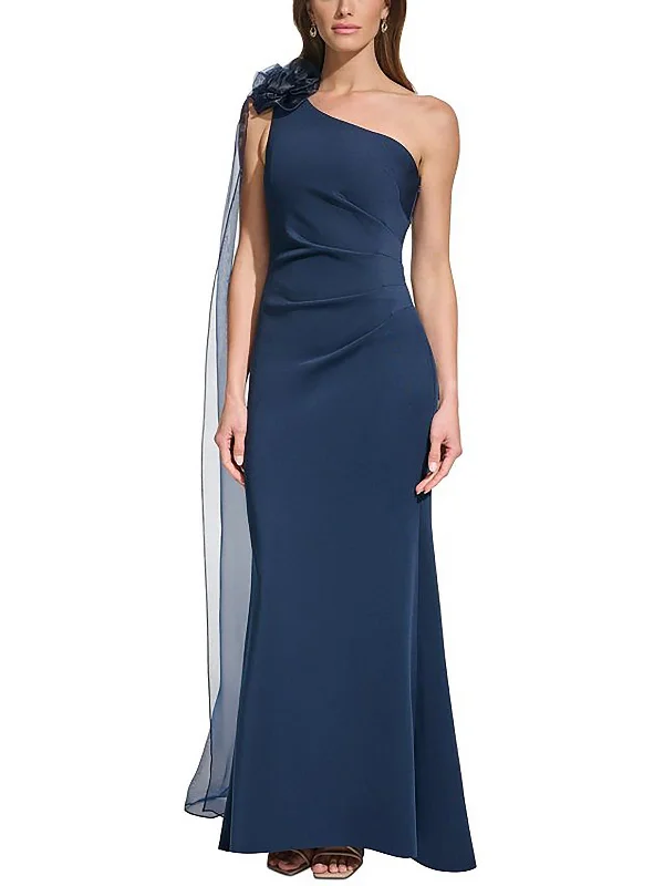 Womens Rosette Long Evening Dress