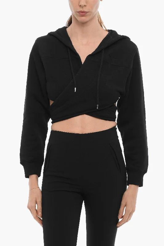 Ambush Solid Color Crop Hoodie to Wrap at the Waist