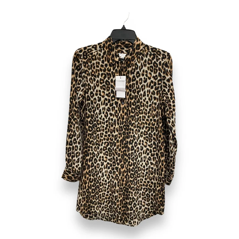 Blouse Long Sleeve By Equipment In Animal Print, Size: Xs