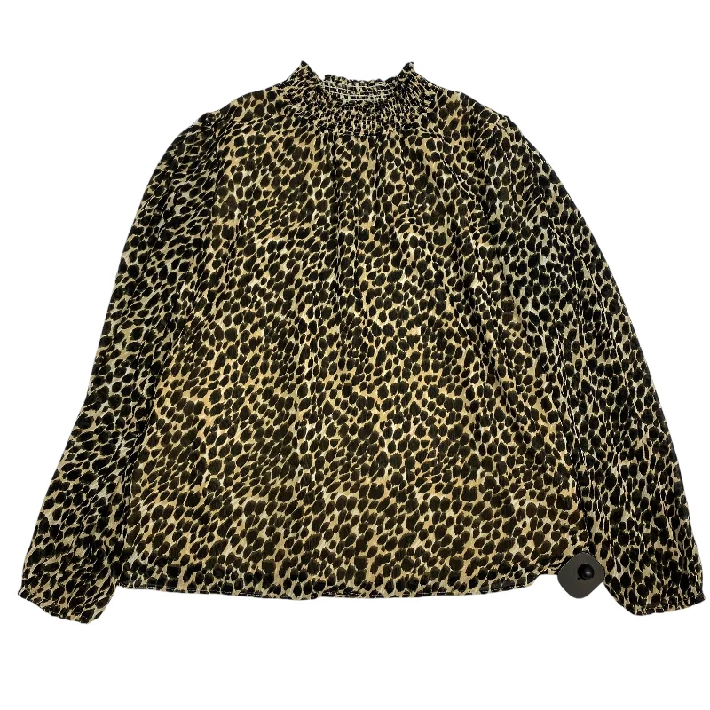 Blouse Long Sleeve By J. Crew In Animal Print, Size: Xs