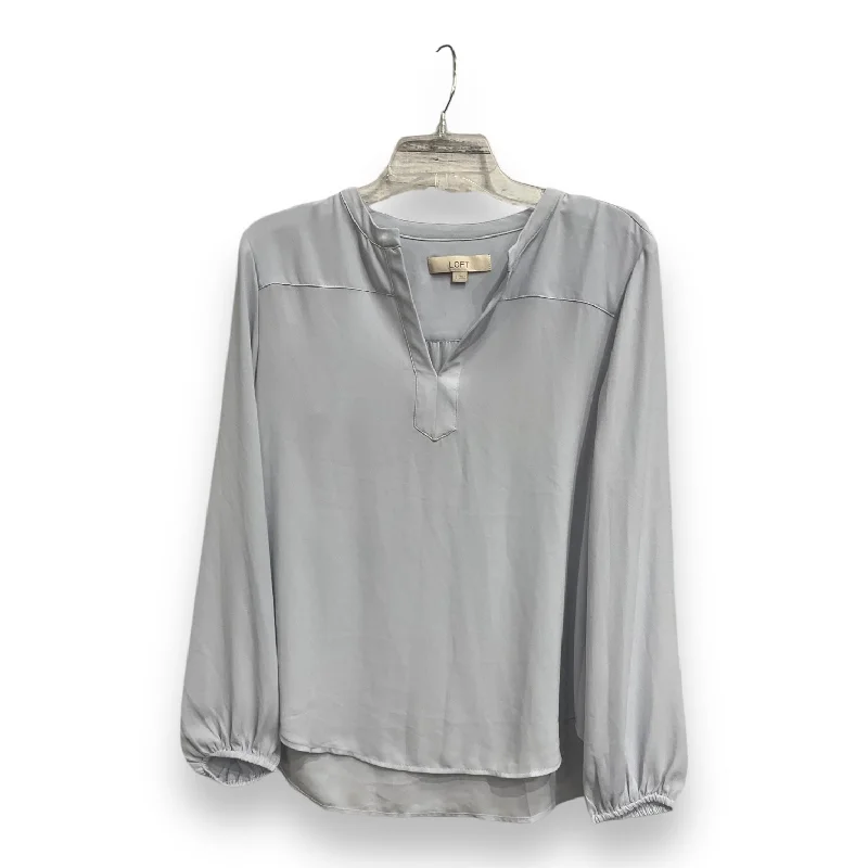 Blouse Long Sleeve By Loft In Blue, Size: S