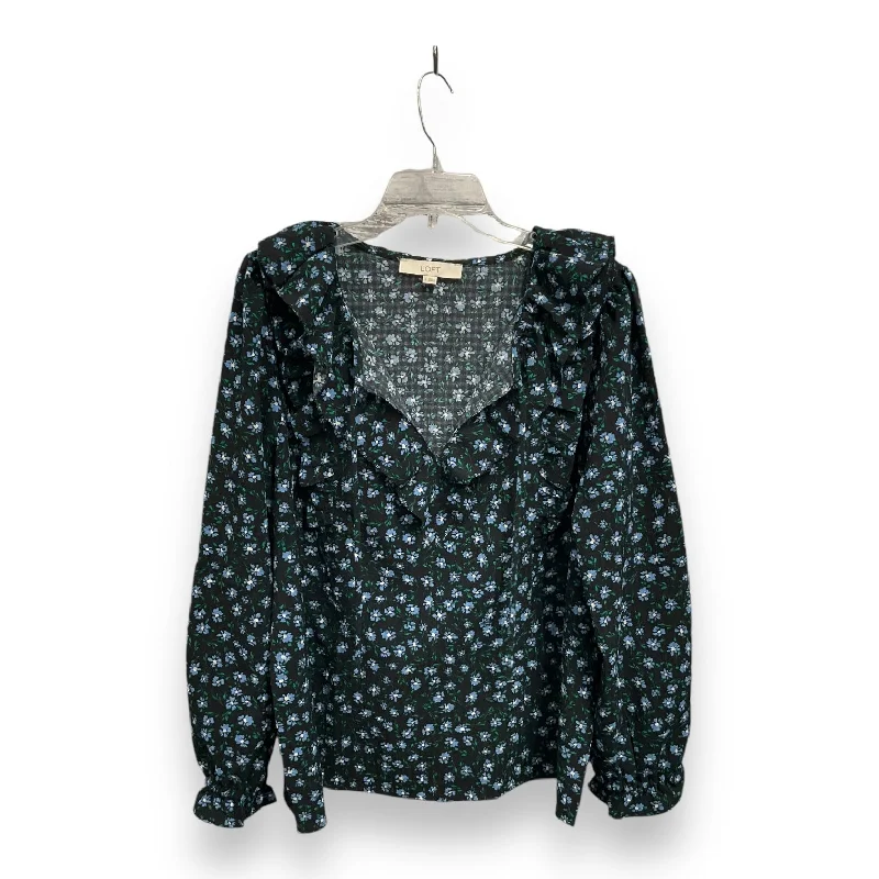 Blouse Long Sleeve By Loft In Floral Print, Size: Xl